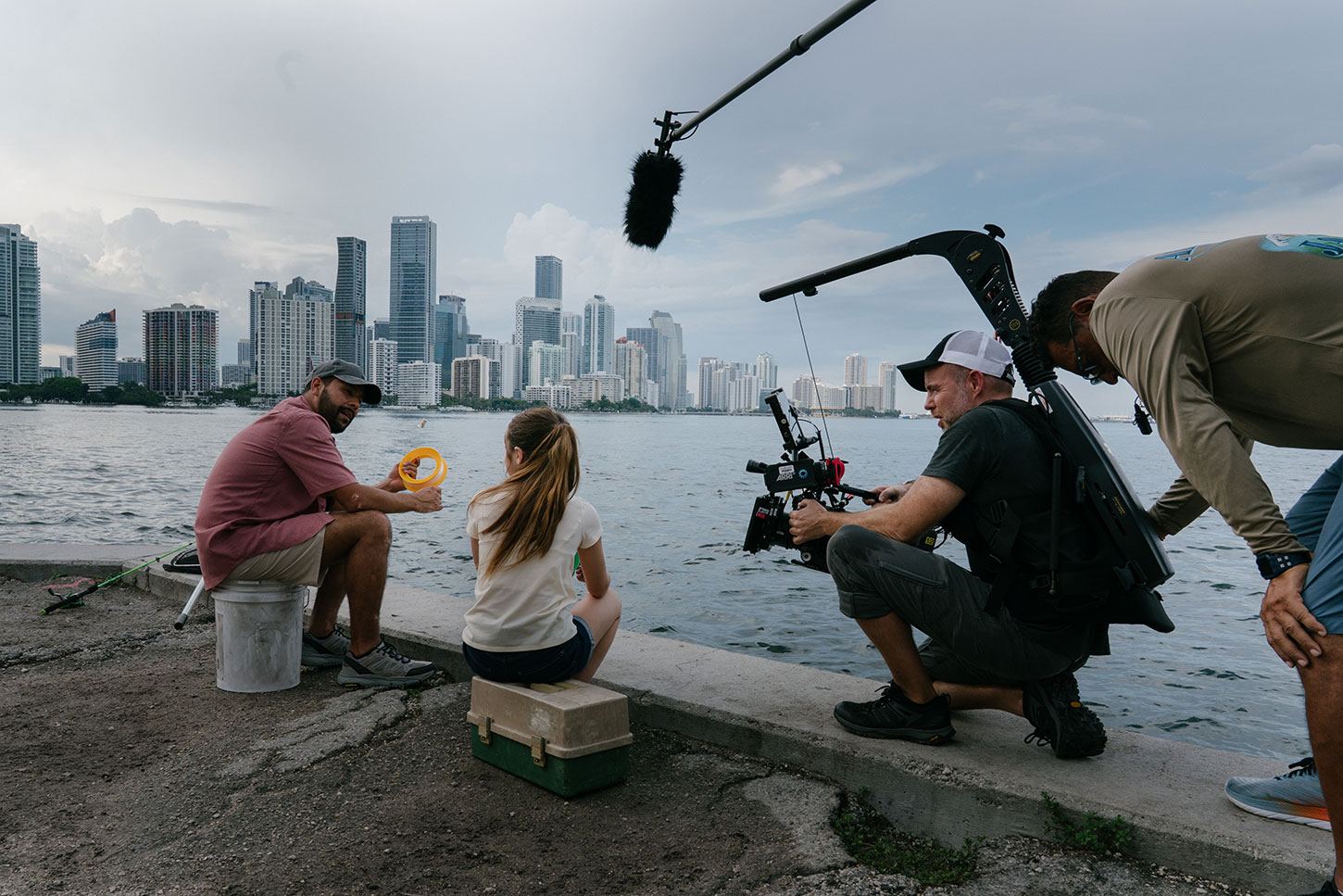Sherman Johnson directing on location in Miami